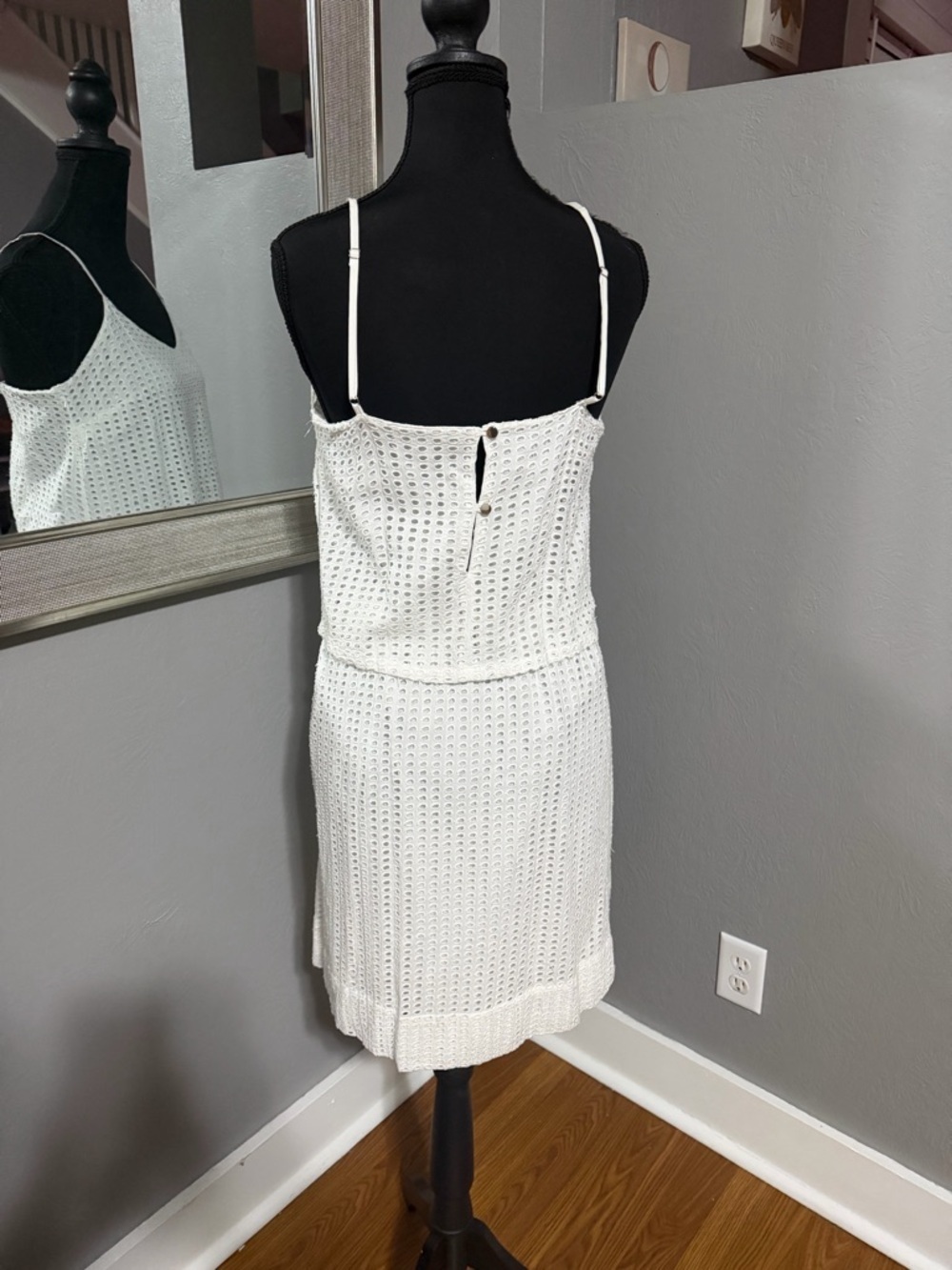 Madewell white eyelet skylight overlay graduation dress size 6 - Picture 4 of 8
